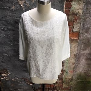 pas de calais MIXED FABRIC BLOUSE